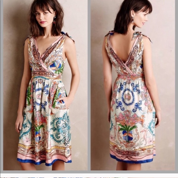 Anthropologie Dresses & Skirts - Anthropologie Tied Acionna Silk Dress